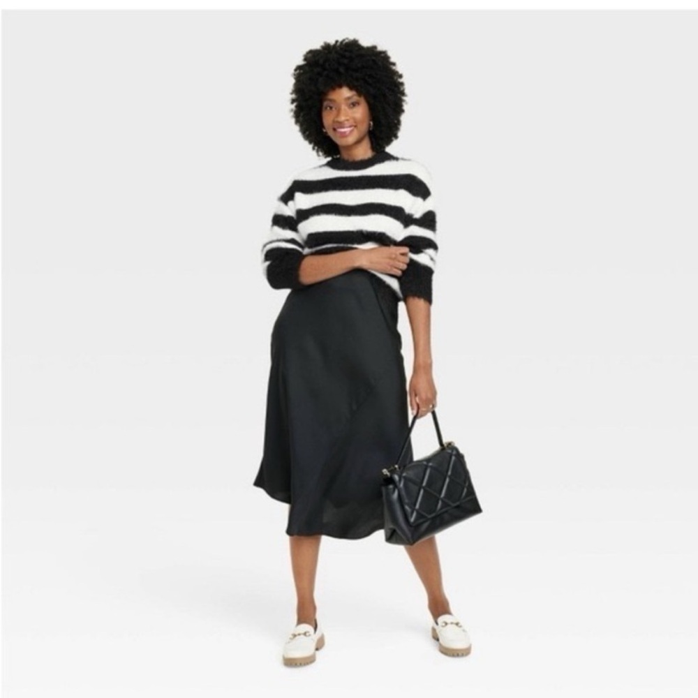 A New Day Fuzzy knit stripe sweater.